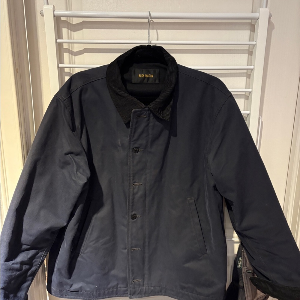 Buck Mason Tinian Navy Dry Waxed Canvas N1 Deck Jacket